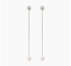 KAORU by atelier kaoru Kyoto【カオル】スターダスト チェーン パールピアス/シルバー / PSV-784-CH-PL