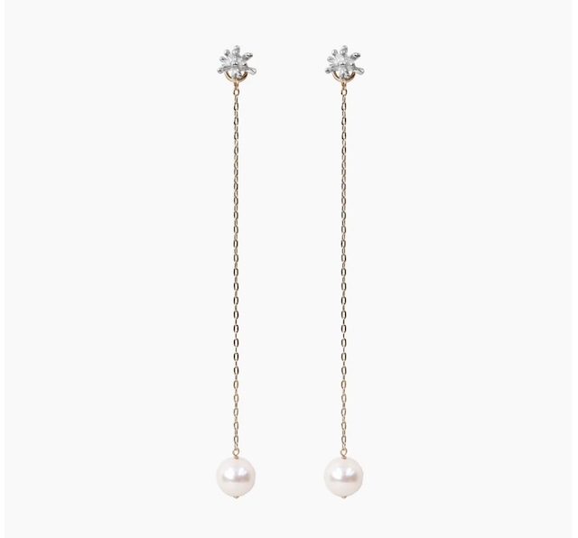 KAORU by atelier kaoru Kyoto【カオル】スターダスト チェーン パールピアス/シルバー / PSV-784-CH-PL