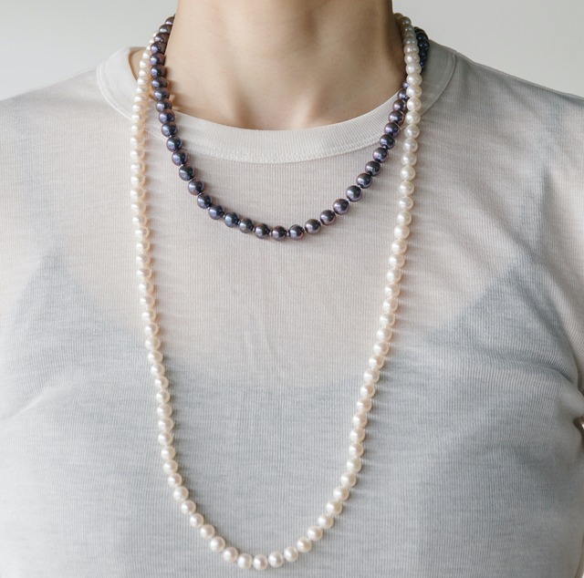Asymmetry Pearl Necklace「Fresh Water Pearl」 164cm (PN0015-160FP)