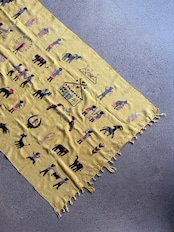 Naga tribe/Stonewashed embroidery rug(Yellow)