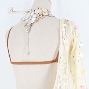 社交ダンス 衣装 ラテン ドレス ワンピース ホワイト系 ベージュ系 アトリエ ミワ Atelier Miwaアイボリー 白 レース デモ 競技 ダンス パーティ 発表会 装飾 フリンジ デモンストレーション 競技会 パーティー イベント 舞台衣装 オフホワイト 装飾 優しい色 女性用