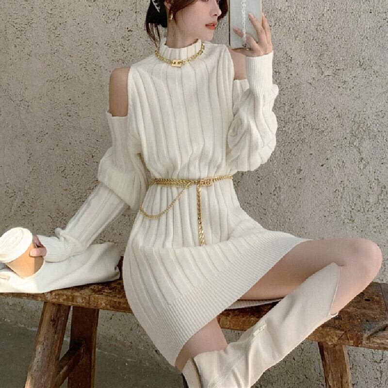 ワンピース ネックレスは含まれていません 肩あき 白 ニット 元気いっぱい 無地 セクシー 一目惚れ 膝上 タートルネック ホワイト グリーン Dresszone ワンピース ネックレスは含まれていません 肩あき 白 ニット 元気いっぱい 無地 セクシー 一目惚れ 膝上 タートルネック ホワイト グリーン Dresszone