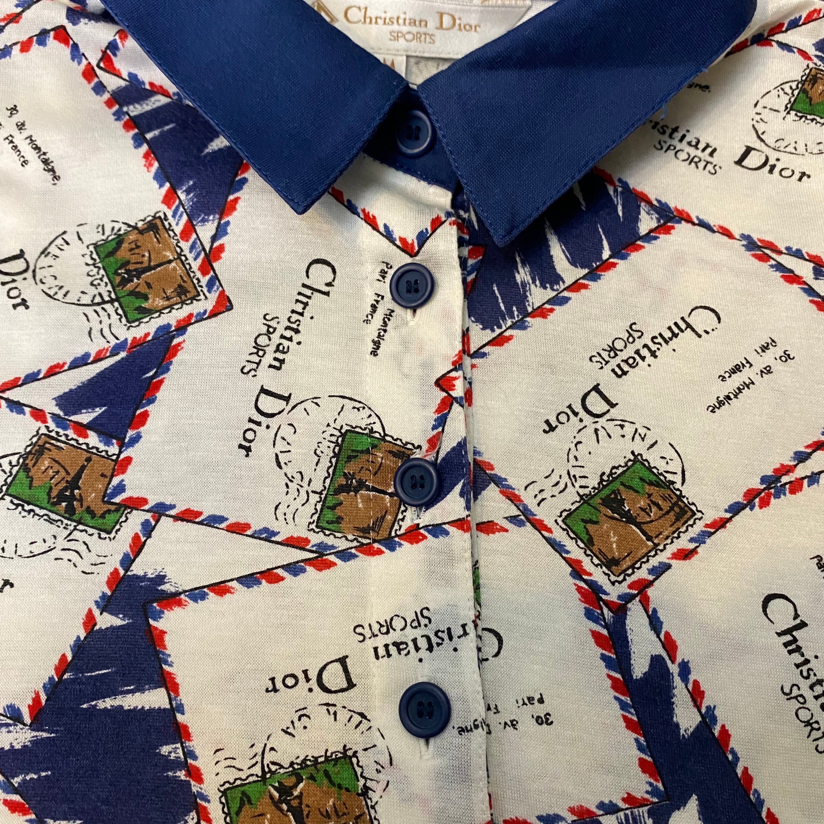 CHRISTIAN DIOR logo postcard design rib polo cut and sewn | NOIR