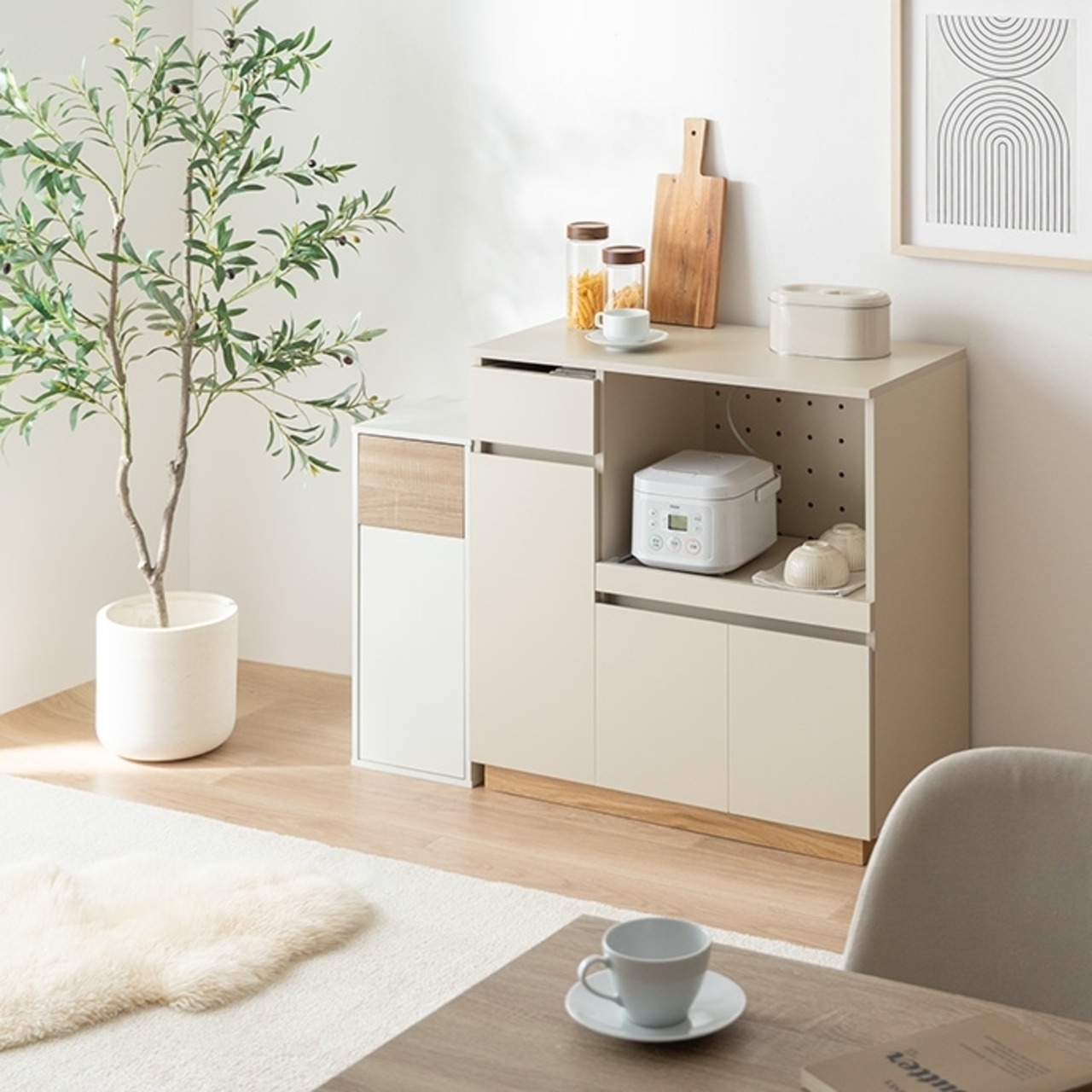 幅80cm 隠しキャスター付き レンジ台