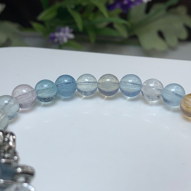 No2.~Butterfly~ミックスベリル×フローライト デザインブレスレット
