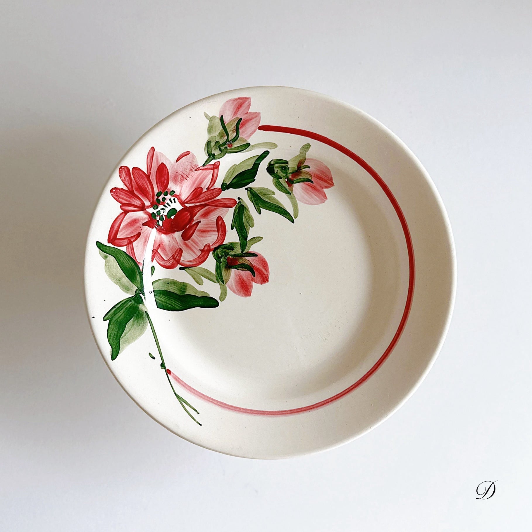 【限定セール】フランス　サルグミンヌ　アグレスト　デザートプレート　平皿　3枚 1950年代 サルグミンヌ アグレスト デザートプレート 野の花