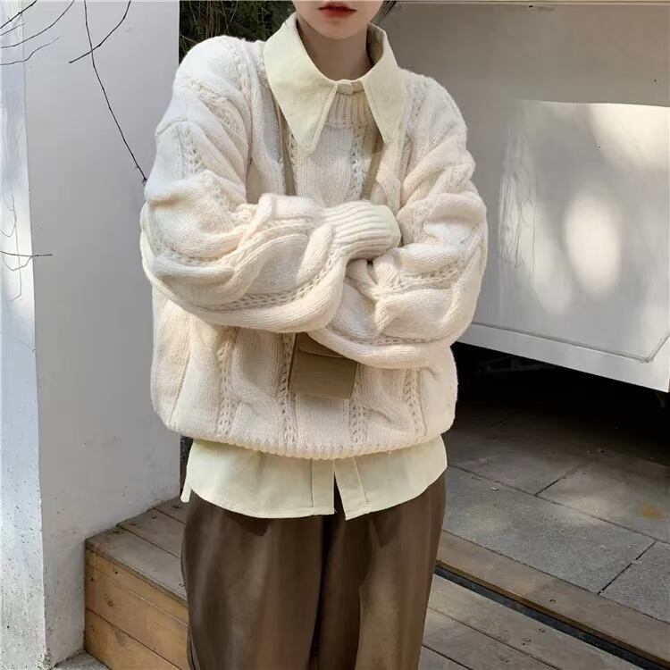 ケーブル編みニット　AJ1079-1977