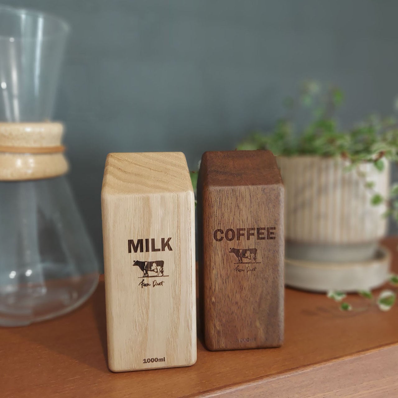 即納】Milk&Coffee Set 木製ミルク＆コーヒーセット | kkyオンライン