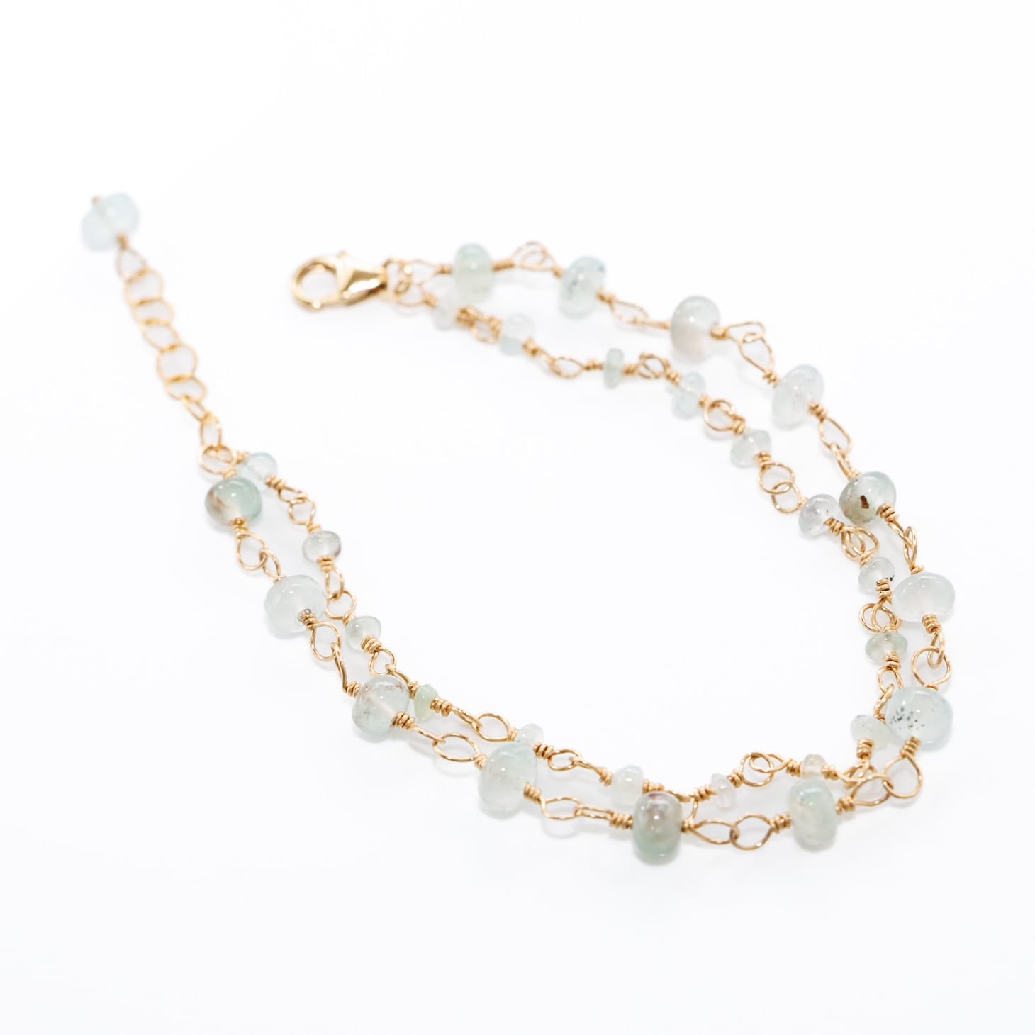 14kgf アクアプレーズのブレスレット 天然石