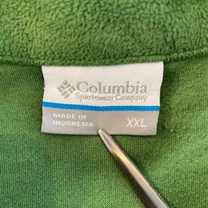 【Columbia】ハーフジップ フリースジャケット ビッグシルエット XXL コロンビア 刺繍ロゴ アメリカ古着