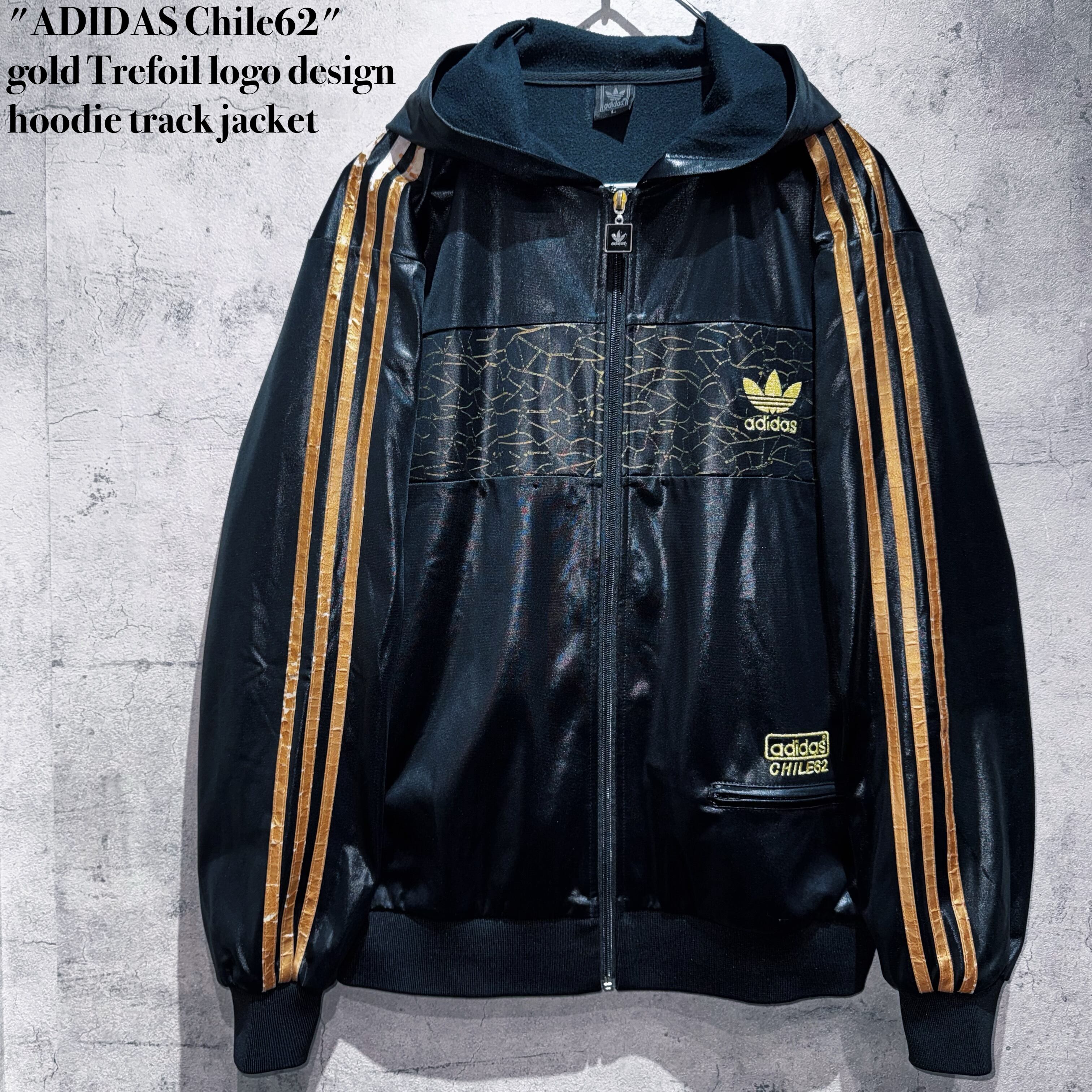 "ADIDAS Chile62"gold Trefoil logo design hoodie track jacket