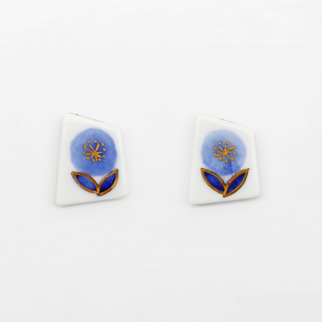 【eb2】Lサイズ 染錦 FLOWER01 イヤリング／ピアス／ノンホールピアス／樹脂ピアス