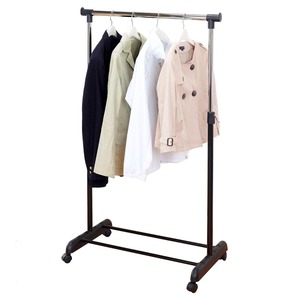 【人気】[ドウシシャ] ハンガーラック シングル 衣類収納 上下伸縮 ブラック 幅80cm 耐荷重15kg NGHS-81BK