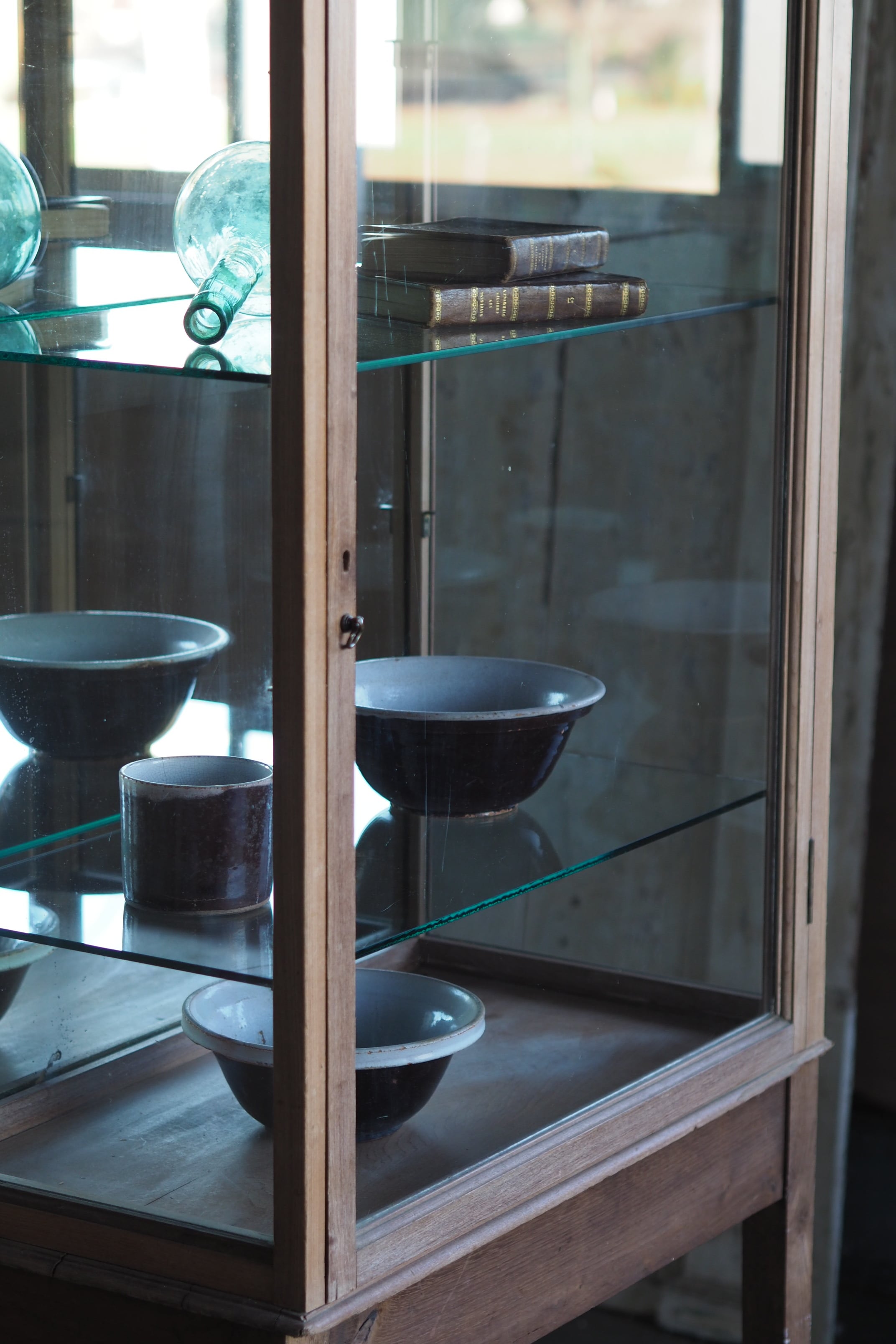 チェリー材ショーケース-vintage glass show case | アンティーク