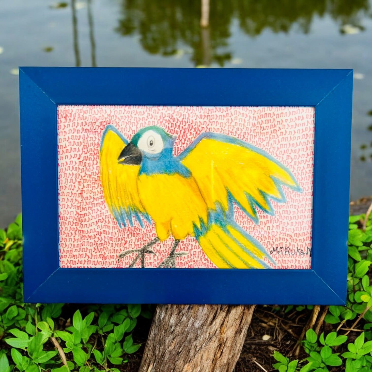 黒コンテ デッサン 原画 ポストカードサイズ 額縁 【公式通販】