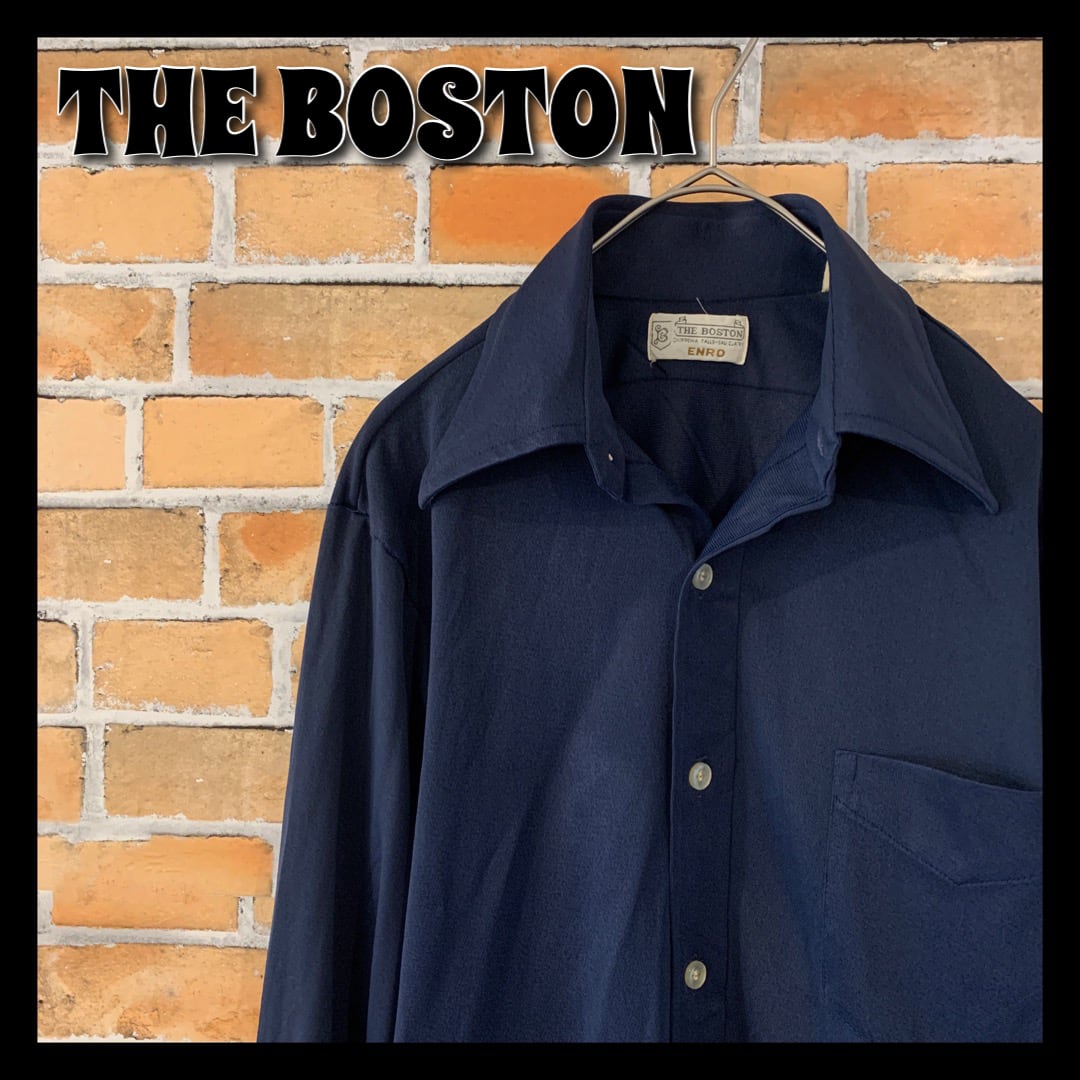 THE BOSTON】70s 長袖シャツ デカ襟 レトロ アメリカ古着 | 古着屋
