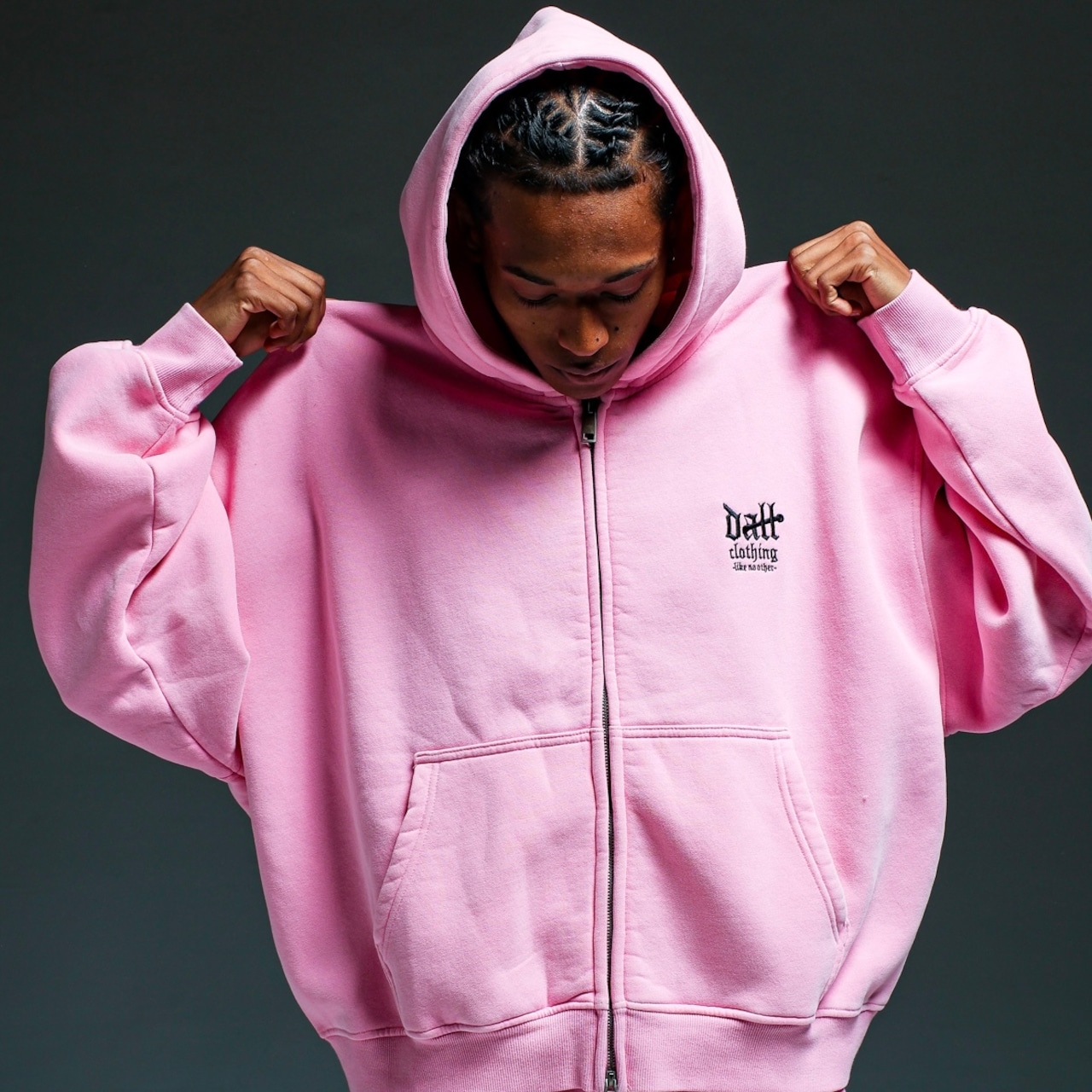 OG SMALL LOGO PIGMENT ZIP HOODIE