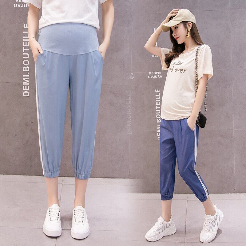 【新作】【送料無料】 1194＃7/10長さの薄いマタニティカプリパンツウエスト調節可能な腹ショートパンツ妊娠中の女性の妊娠 アジャスタブル AL expec369136389849