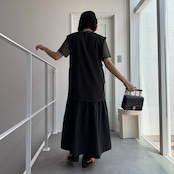 ノースリ切替ベストOP/ブラック