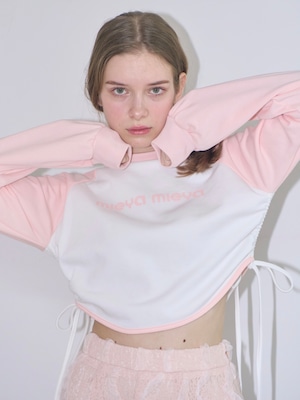 bicolor logo long tee -PINK-