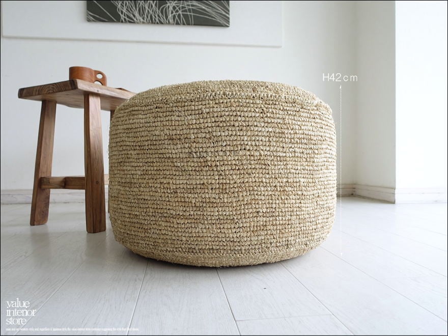 天然素材 シングルソファ 手編み 椅子 スツール Φ60cm x H42cm 天然素材 シングルソファagel 椅子 手編み スツール イス チェア