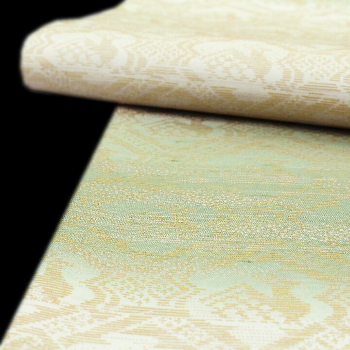 【未使用品】袋帯　全通柄【牛首紬】 本場牛首紬 袋帯 石川県指定無形文化財 白山工房 全通 手織り 三色