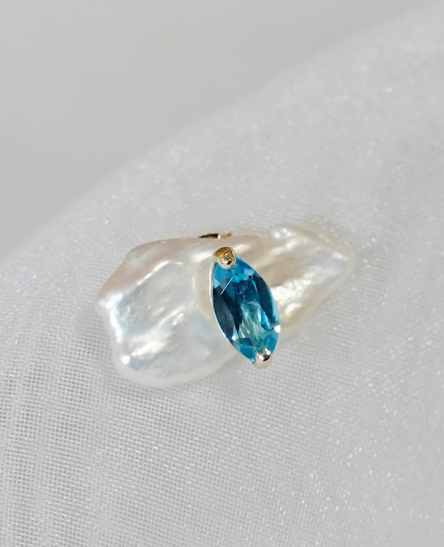 Birthstone pierced 11月-Topaz-