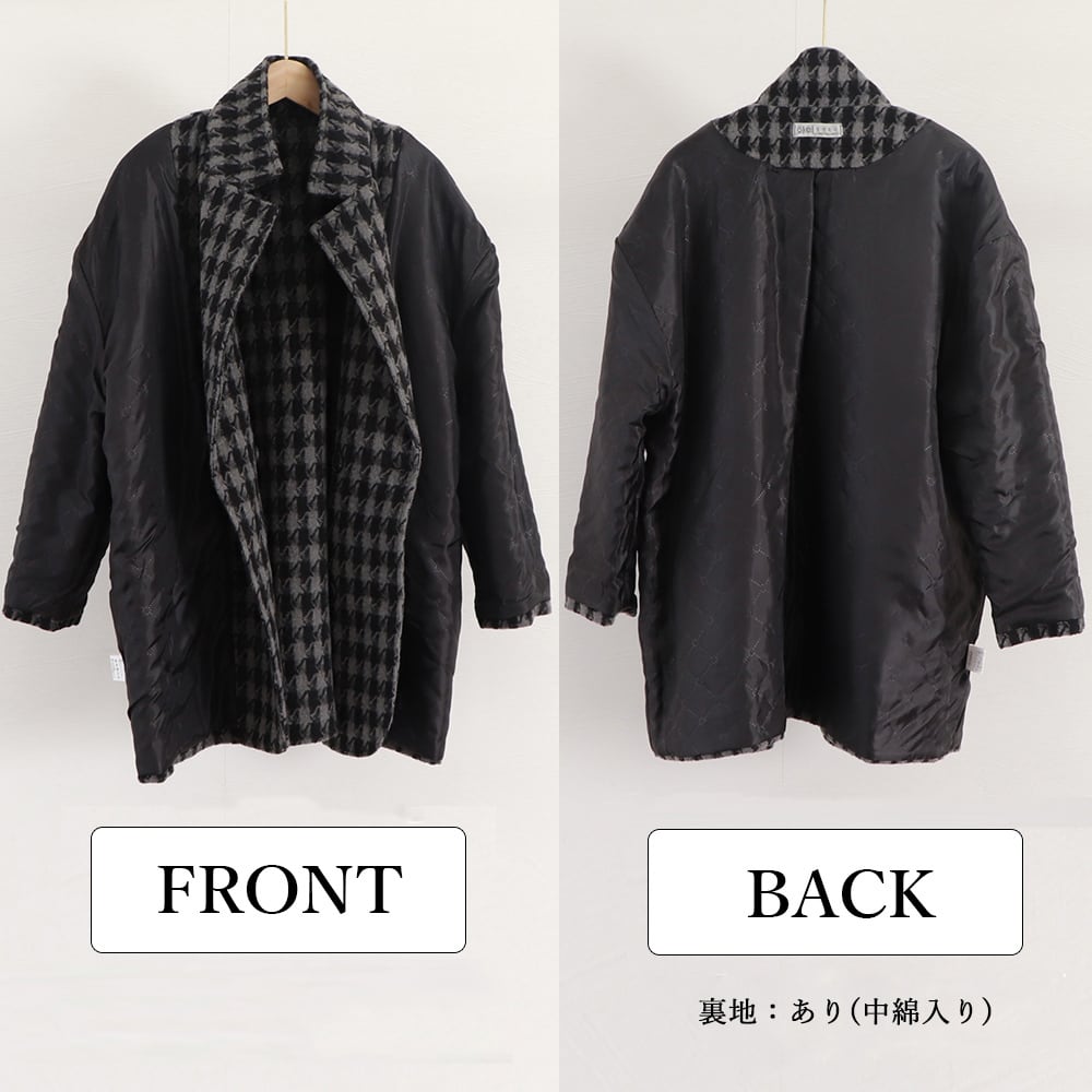 千鳥格子柄 ジャケット レディース 秋冬 韓国 中綿 アウター 通勤 オフィス OL きれいめ おしゃれ 大人 かわいい カジュアル 羽織り 大人可愛い 大人女子