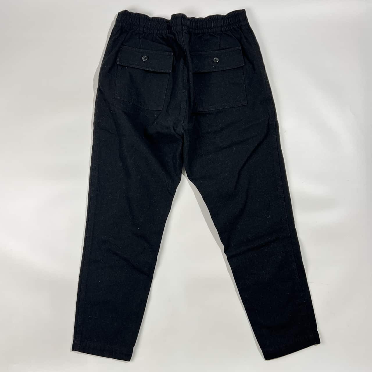 BEAMS BOY ビームスボーイ ウール混 ウエストゴム カジュアル パンツ W73/ブラック レディース