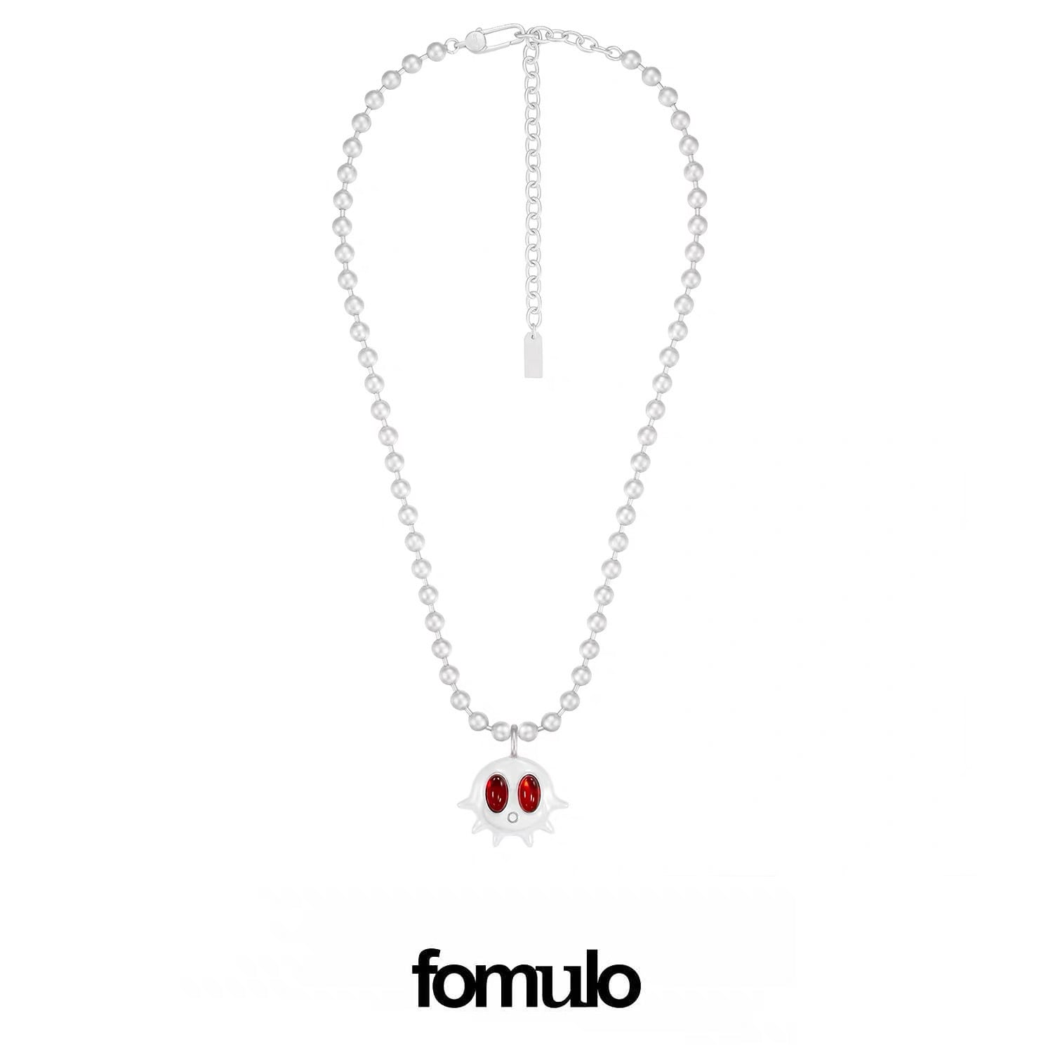 fomulo] Baby Fugu Monster Necklace (white.black) | BYORI