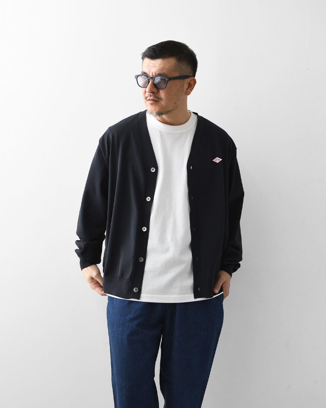 DANTON [ダントン] M Jersey Knit V-Neck Cardigan [DT-D0138YSD