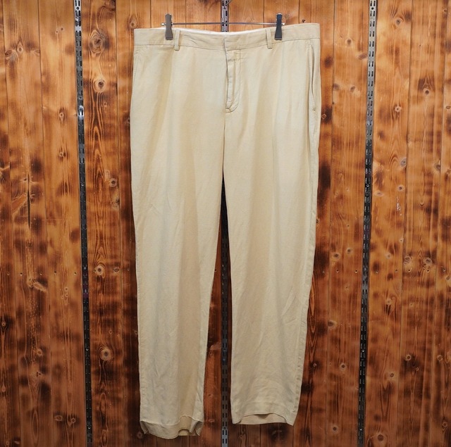 ralphlauren シルク リネン スラックス W34/ ラルフローレン