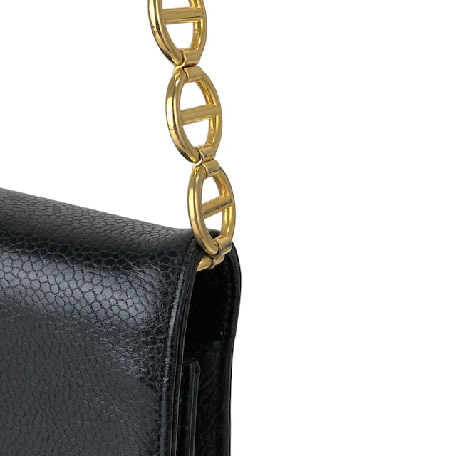 Christian Dior クリスチャン ディオール ショルダーバッグ ブラック CDロゴ レザー チェーン vintage ヴィンテージ オールド n5ndi6