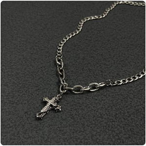 pendant cross motif metal chain necklace mr0517