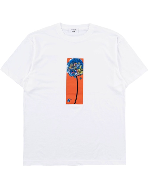 ABSTRACT SINGLE FLOWER APPLIQUE T-shirt［REC601］
