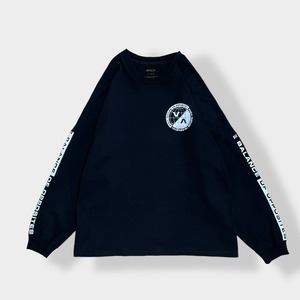 【RVCA】ルーカ ロングTシャツ バックプリント バックロゴ ワンポイントロゴ ロンT 長袖Tシャツ スウェットシャツ 袖ロゴ LARGE 古着