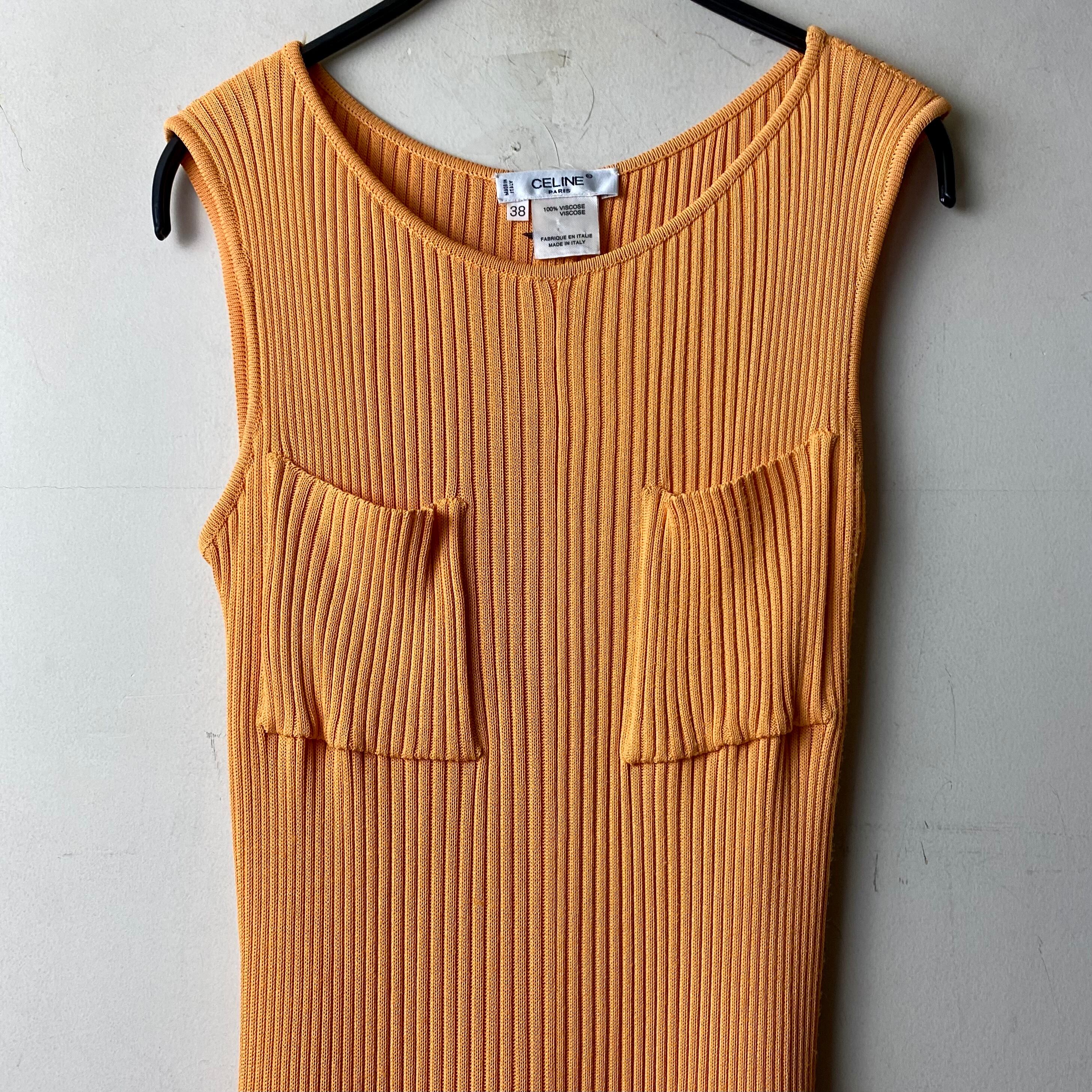vintage CELINE orange color knit one-piece dress | NOIR ONLINE