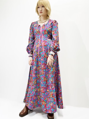 Vintage Psychedelic Paisley Pattern Dress