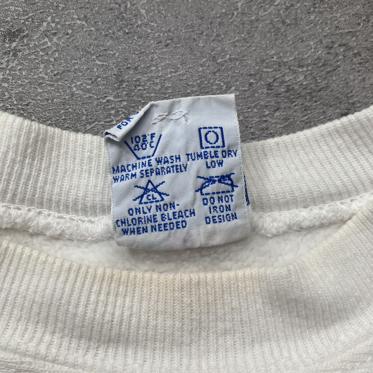 90s USA製 Champion Reverse Weave White on White 刺繍ロゴ L