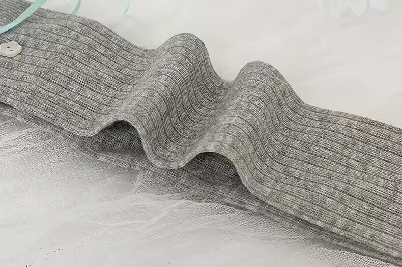 リボン＆フラワーボタン レイヤードソックス