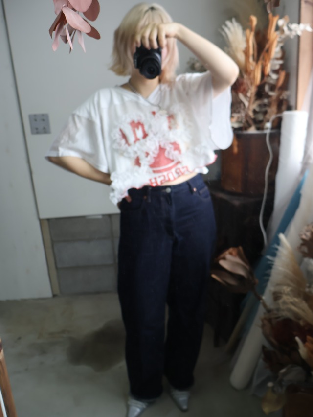 frill ribbon game shirt