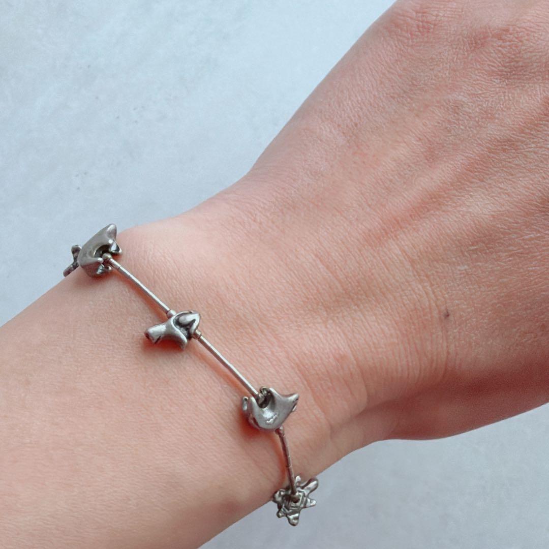 【J401】80s ヴィンテージ フェティッシュ シルバー925 ブレスレット