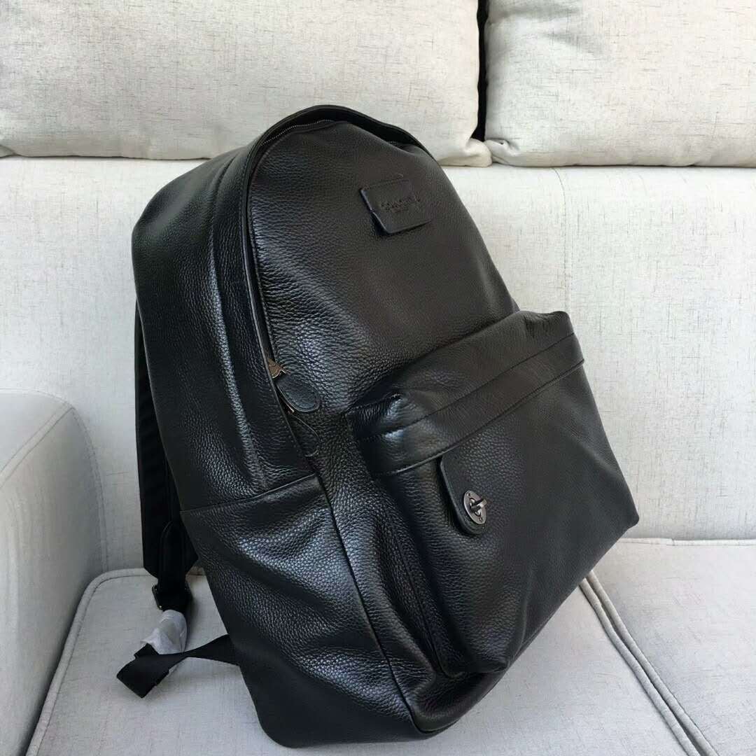 コーチ／COACH リュック バッグ バックパック メンズ 男性 男性用レザー 革 本革 ブラック 黒  F71622 Campus Backpack in Refined Pebble Leather キャンパス バックパック リファインド ペブルレザー シボ革 シュリンクレザー デイパック