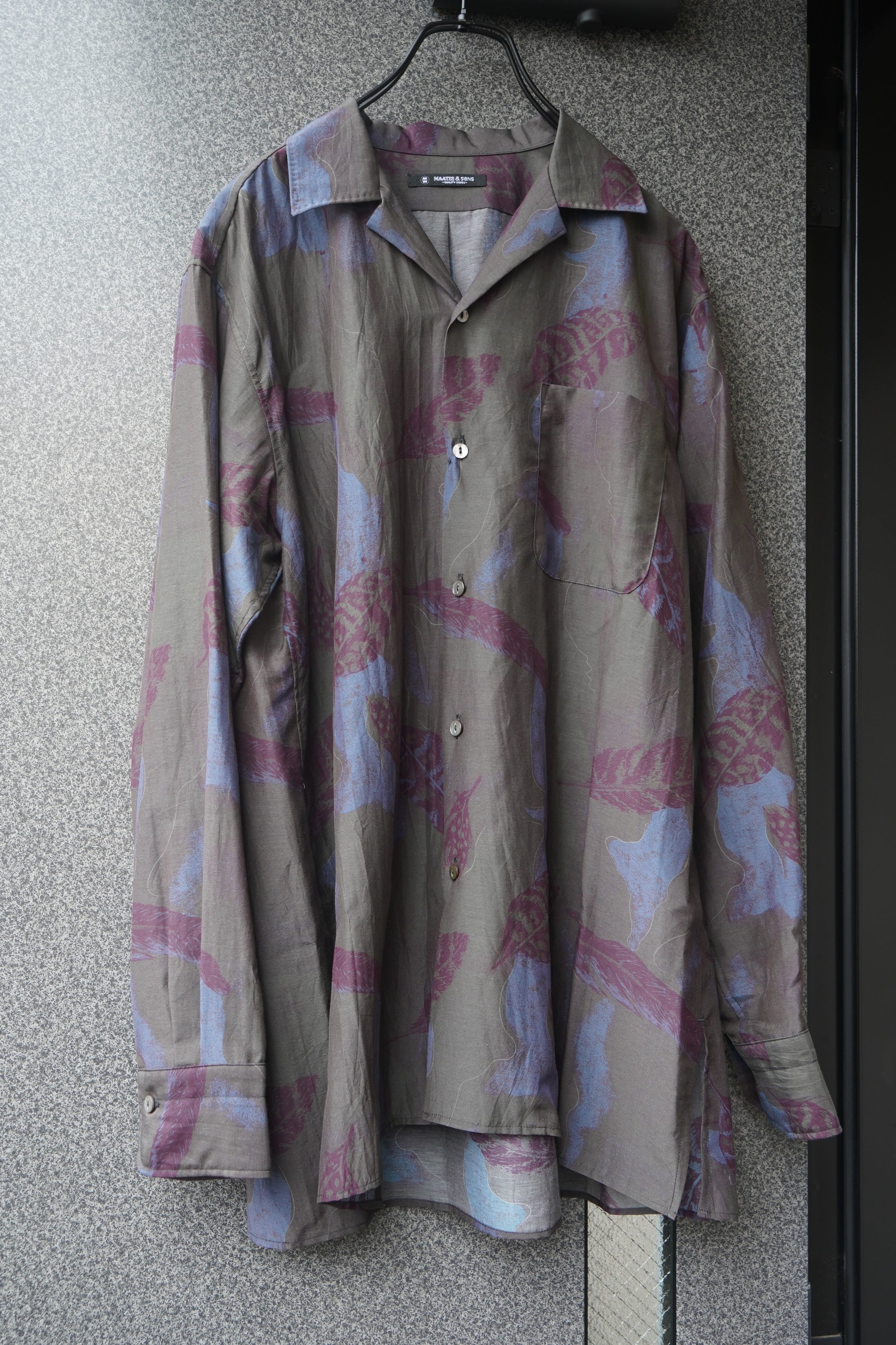 MAATEE&SONS /OPEN COLLAR SHIRTS LEAF PRINT | LiNN