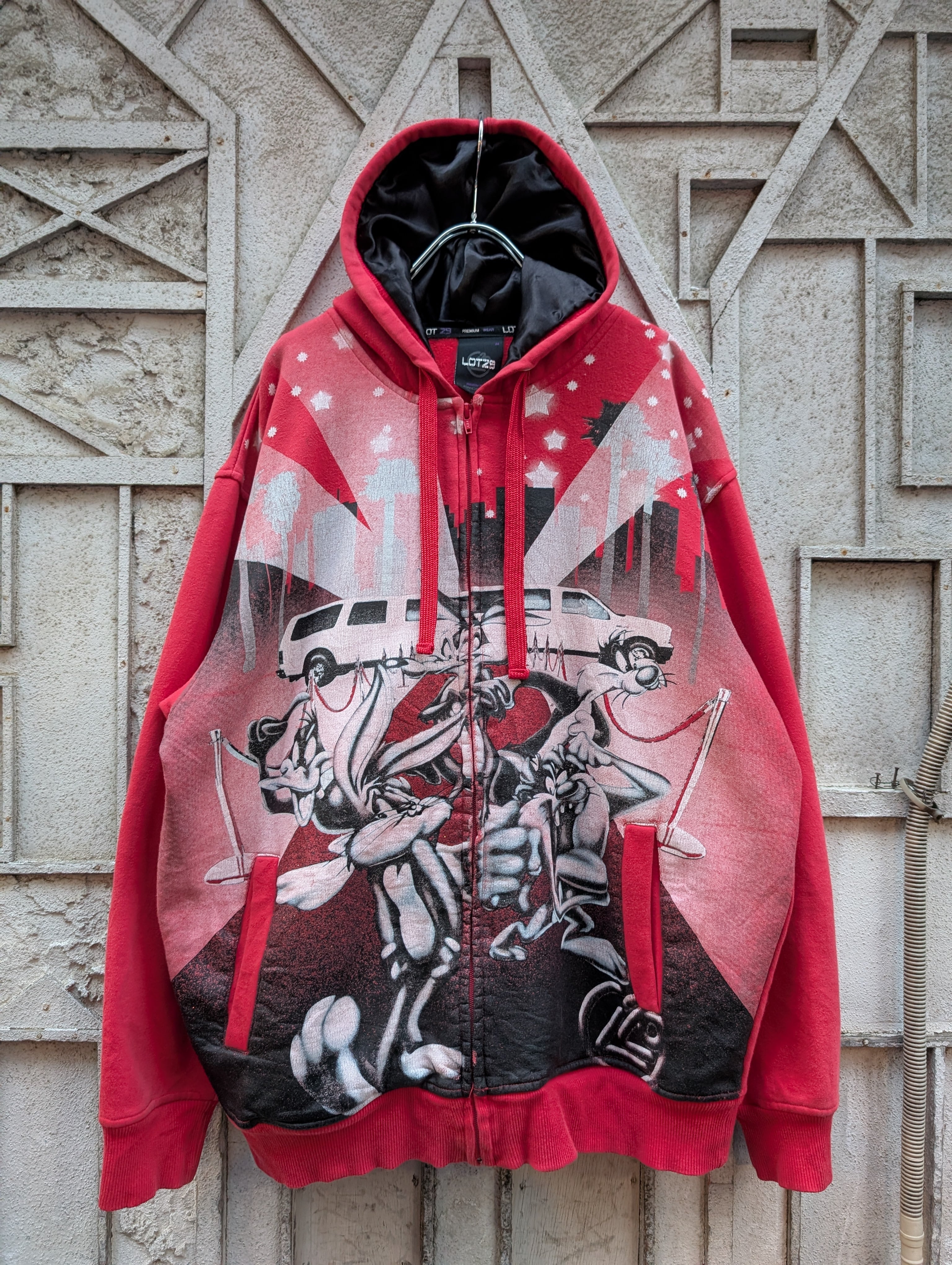“BUGS BUNNY" lame zip-up hoodie