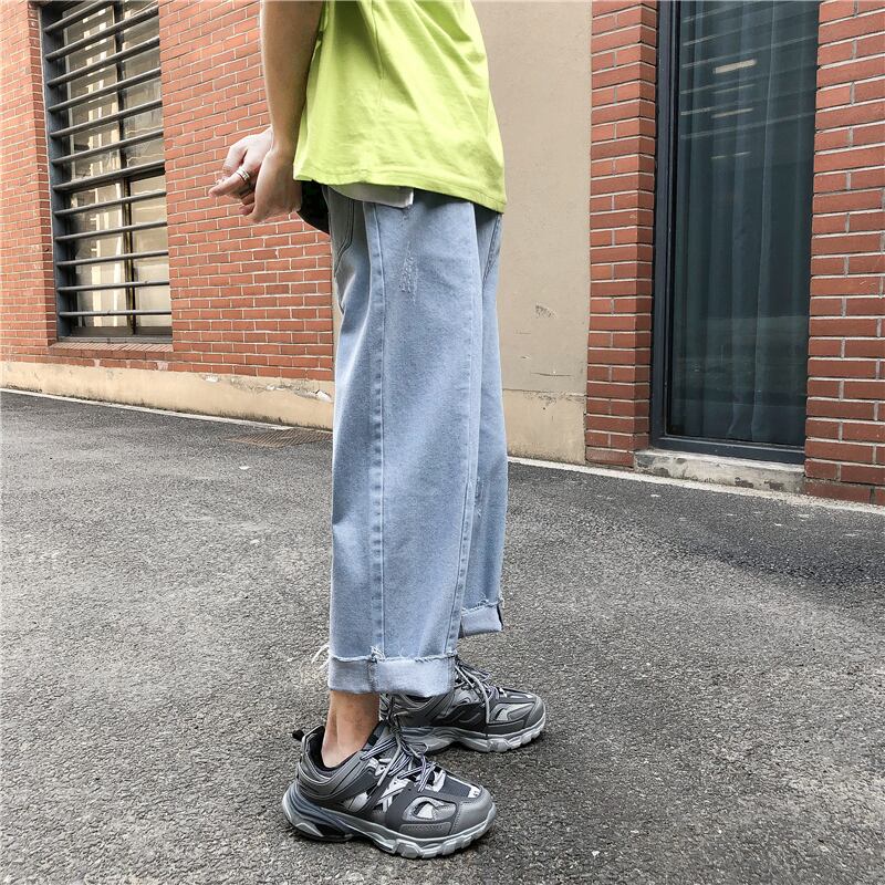 全2色 デニム パンツ ストレート カジュアル 無地 おしゃれ