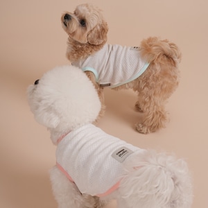 【予約】Organic Summer Simple Sleeveless Tee (mesh)｜Peach