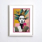 Pineapple Woman パイナップルウーマン｜トロピカル×モードが融合したポップアートポスター｜都会的センスで空間を華やかにA3ポスター