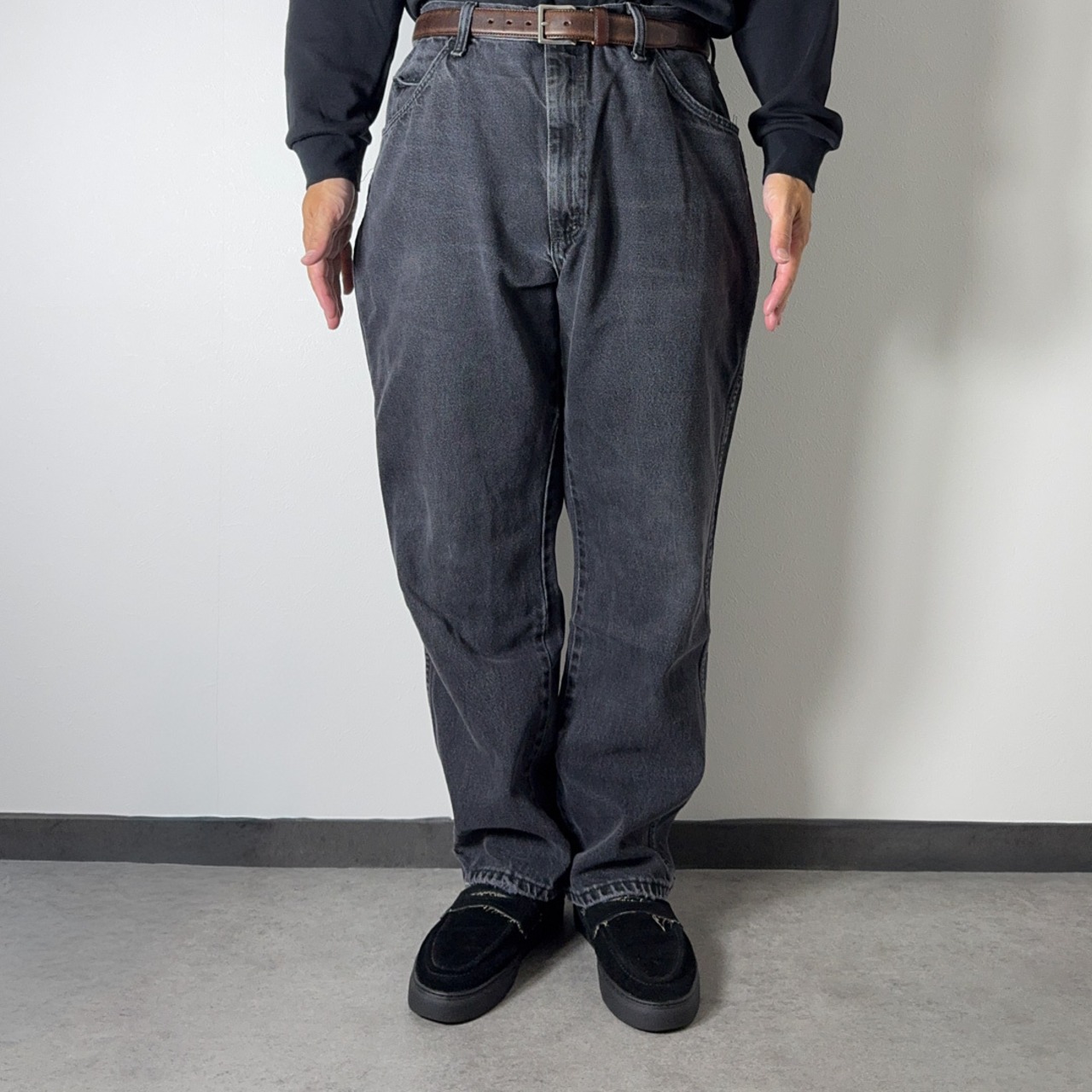 RUSTLER black denim W38L30 古着 - 5