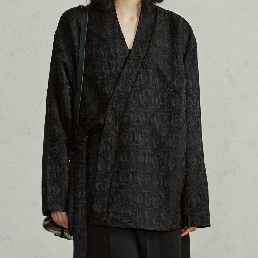 チャイニーズVネックジャガードシャツ シャツ 10071